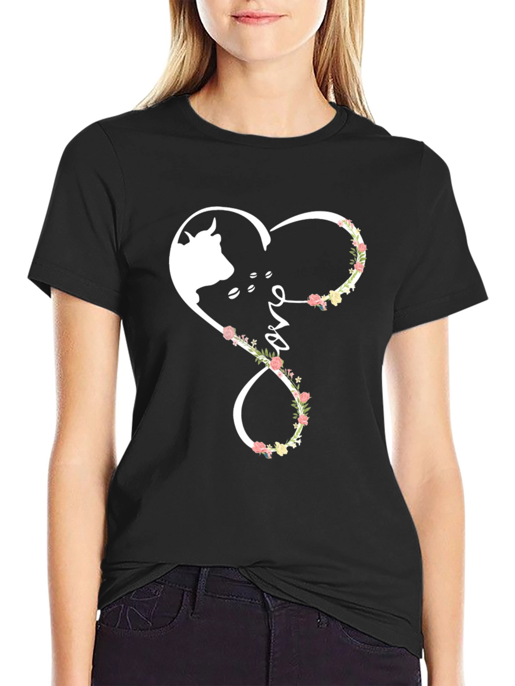 Cow Lover Heart Infinity T-Shirt