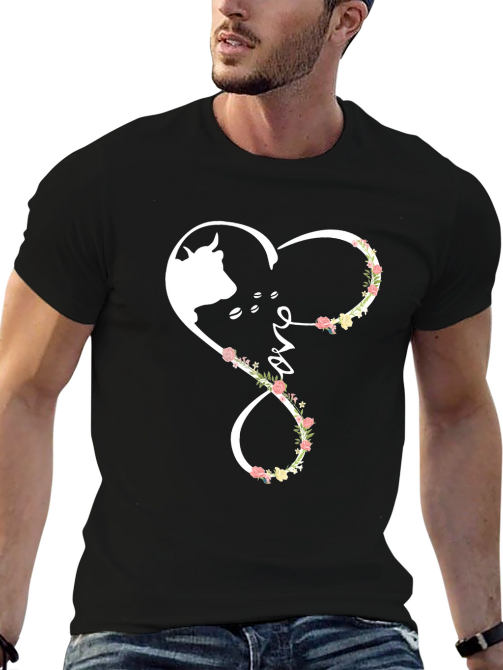 Cow Lover Heart Infinity T-Shirt