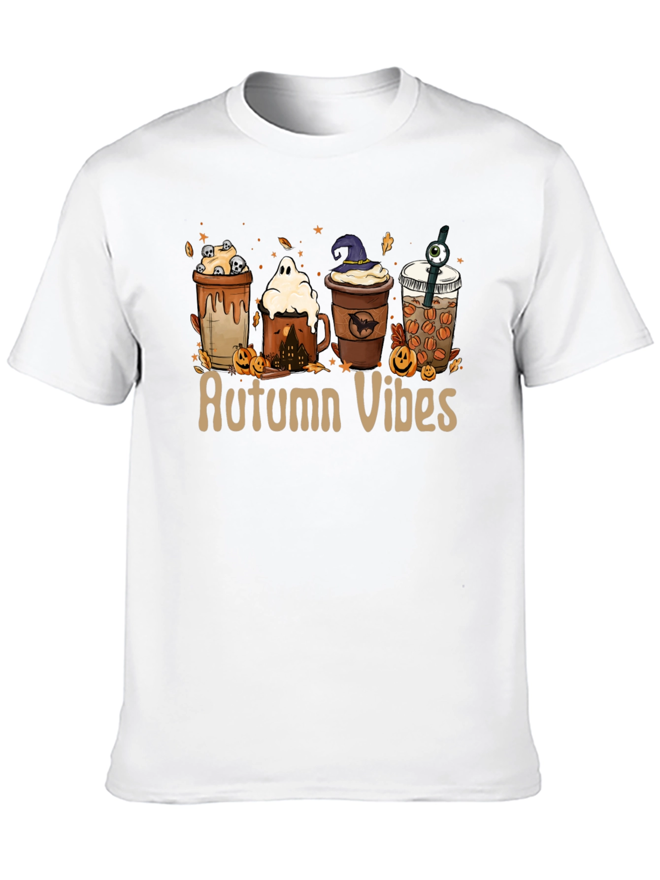 Autumn Vibes Black T-Shirt - Festive Fall Design