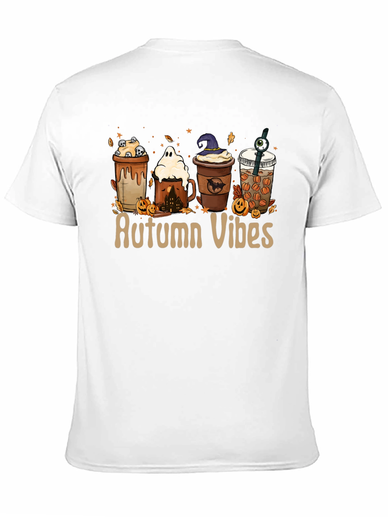 Autumn Vibes Black T-Shirt - Festive Fall Design