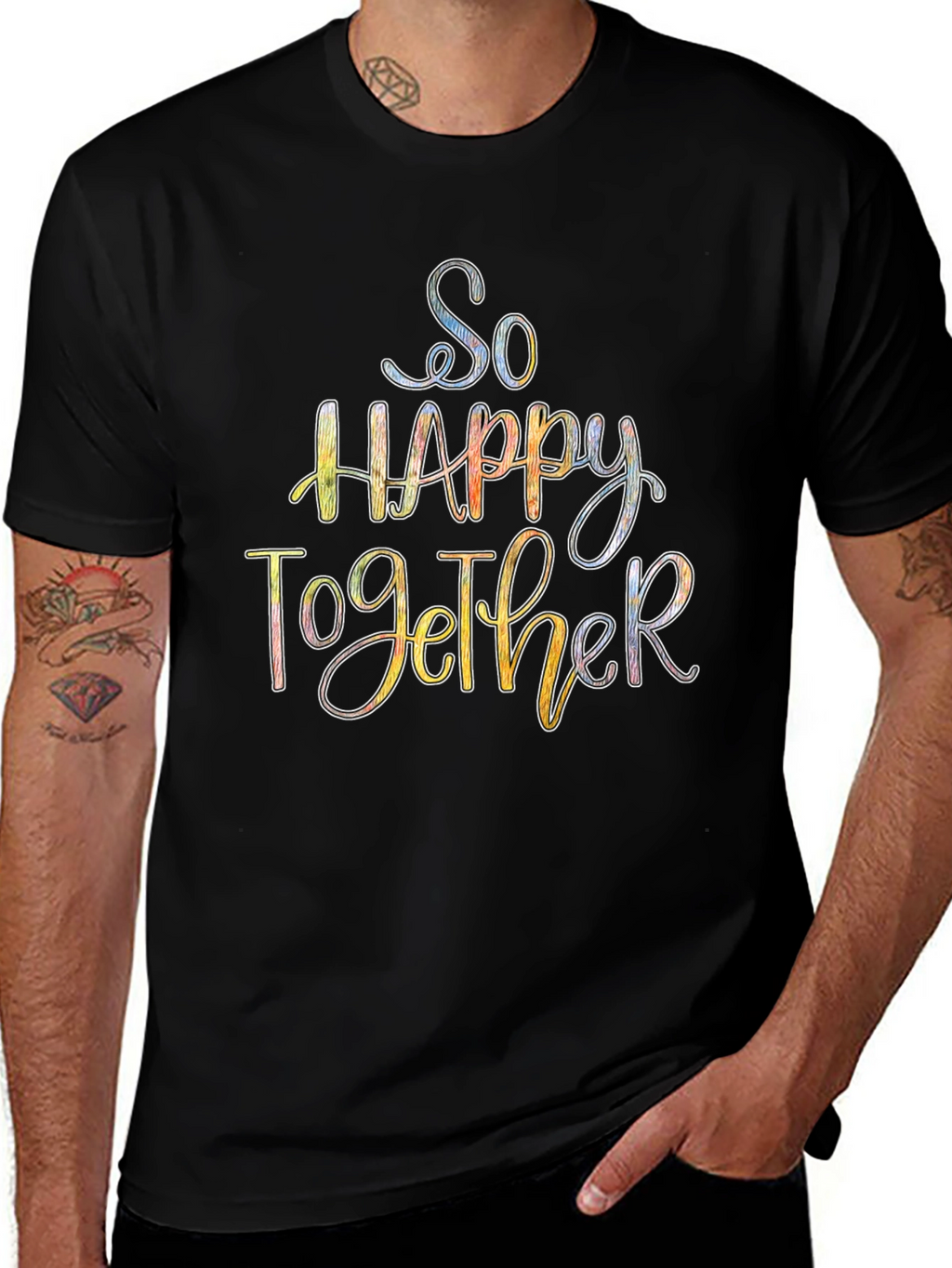 So Happy Together Graphic Tee - Black