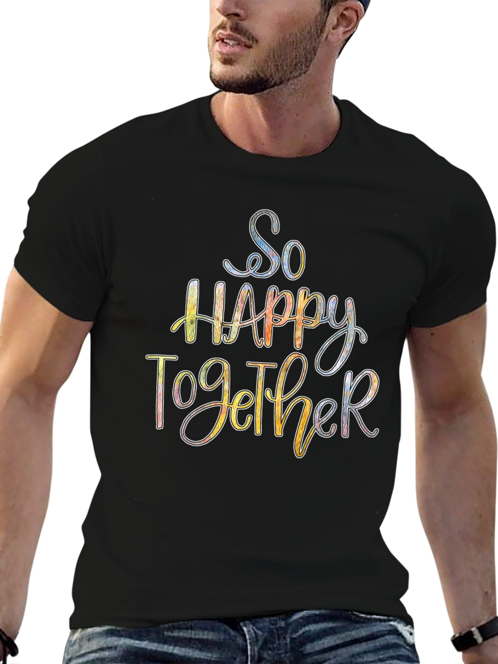 So Happy Together Graphic Tee - Black