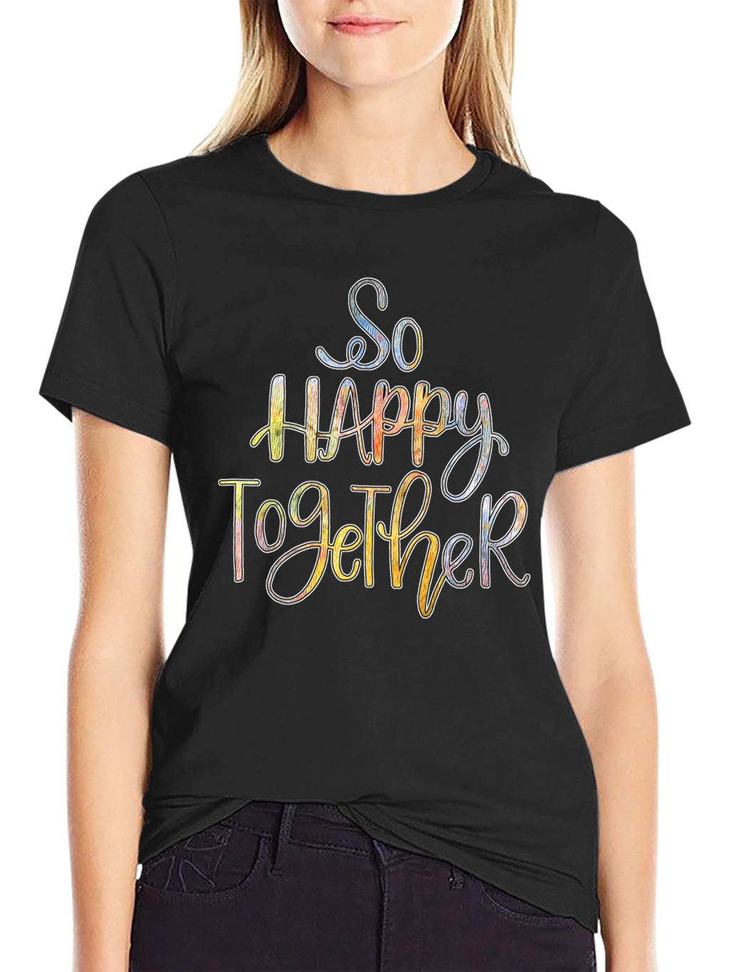 So Happy Together Graphic Tee - Black