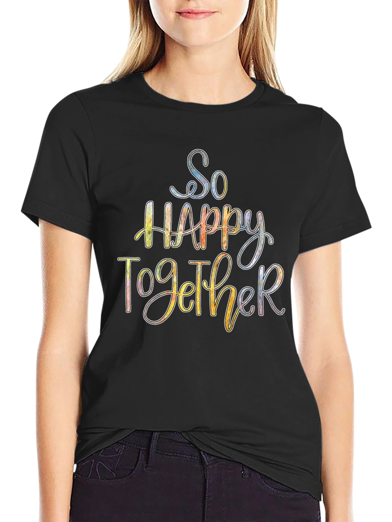 So Happy Together Graphic Tee - Black