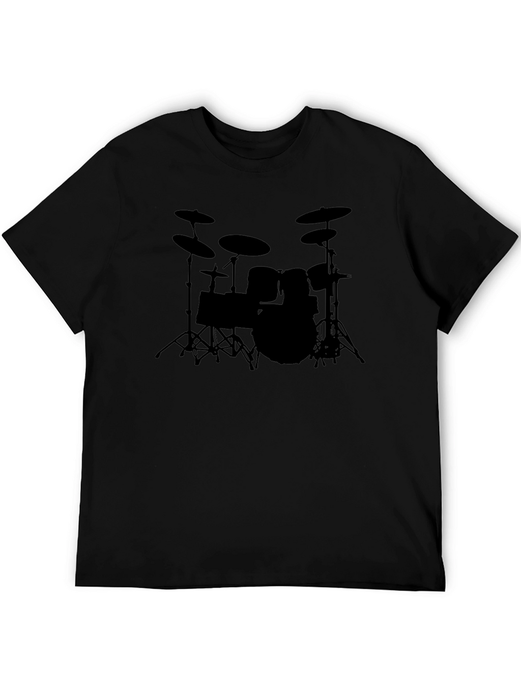 Drum Kit Silhouette Black T-Shirt