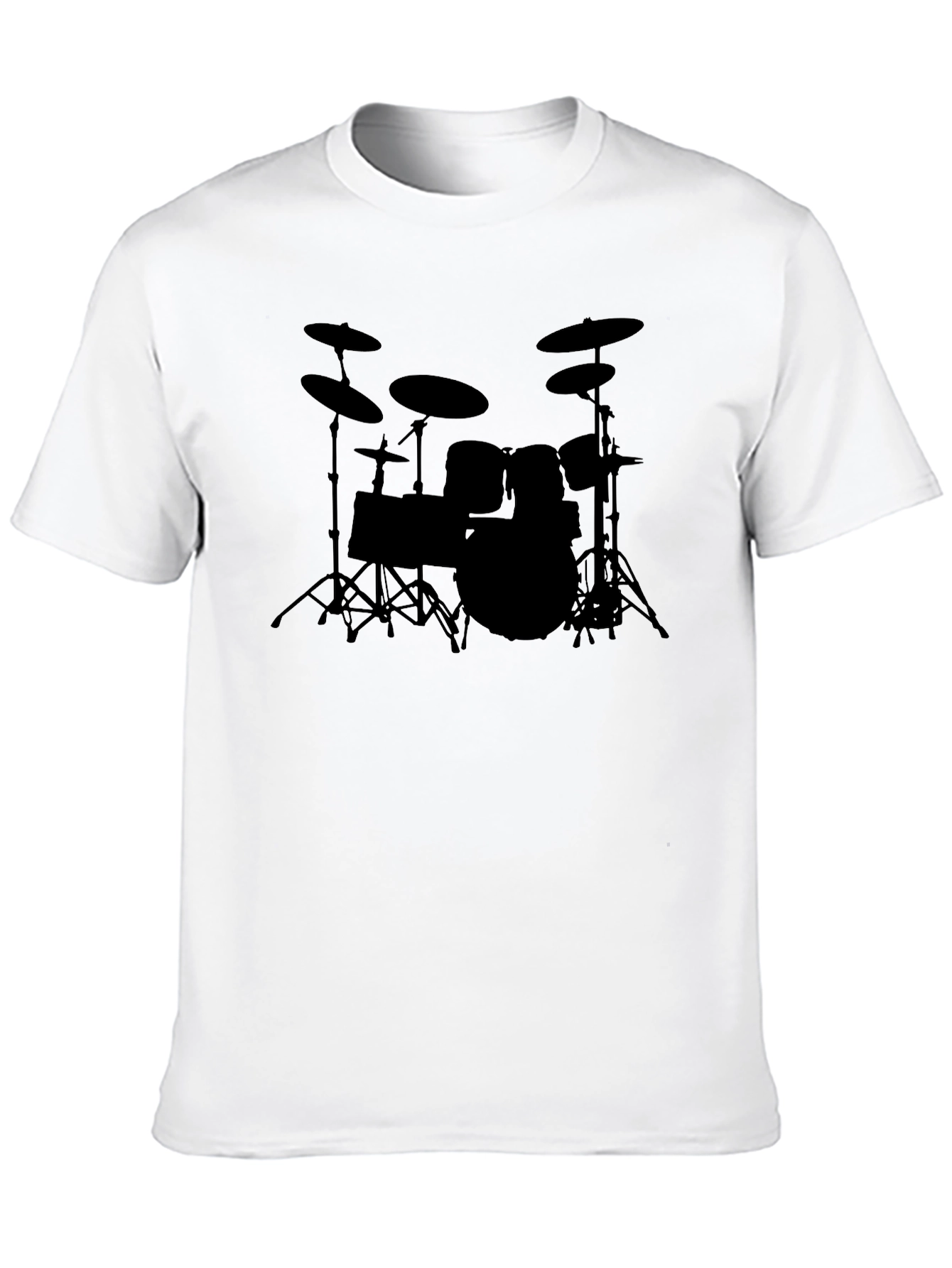 Drum Kit Silhouette Black T-Shirt