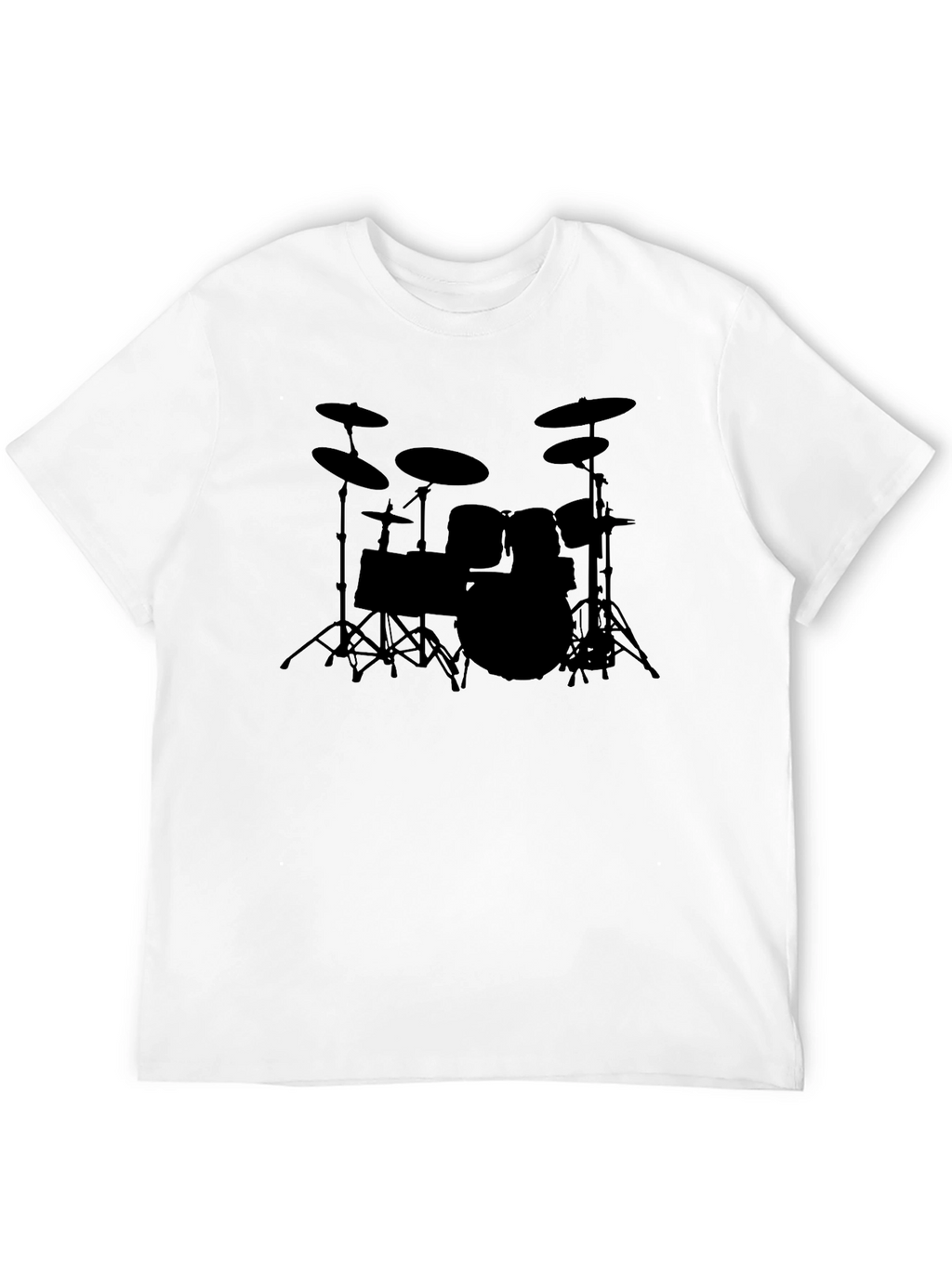 Drum Kit Silhouette Black T-Shirt