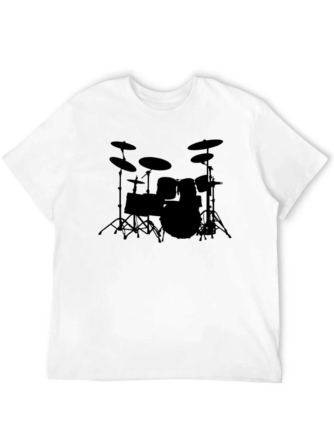 Drum Kit Silhouette Black T-Shirt