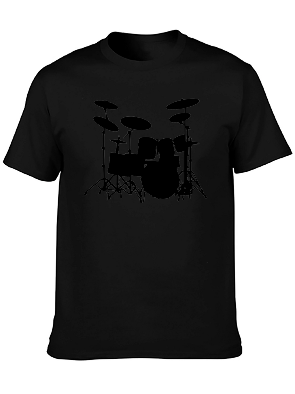 Drum Kit Silhouette Black T-Shirt