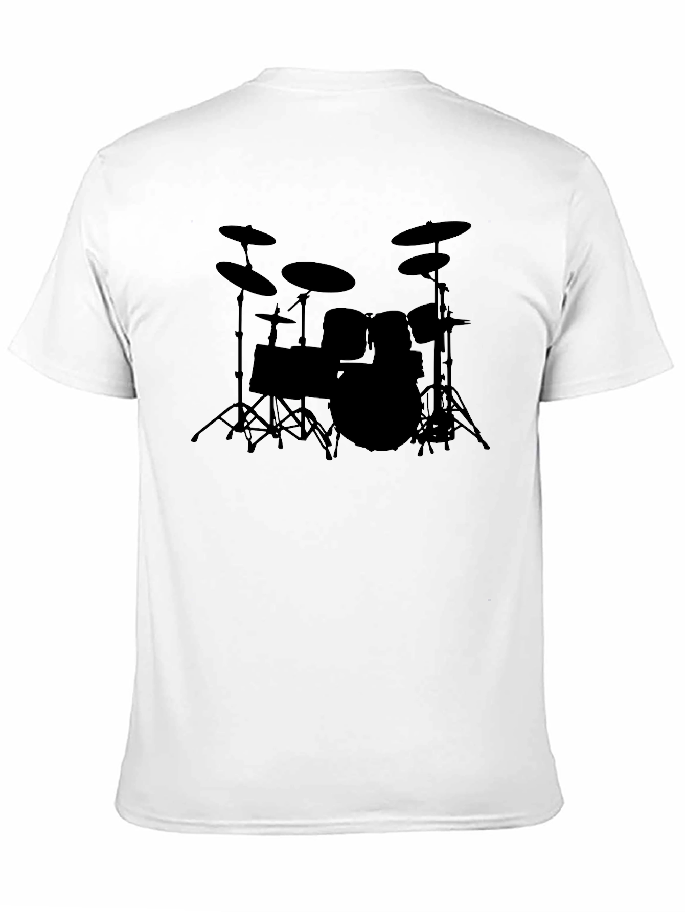 Drum Kit Silhouette Black T-Shirt