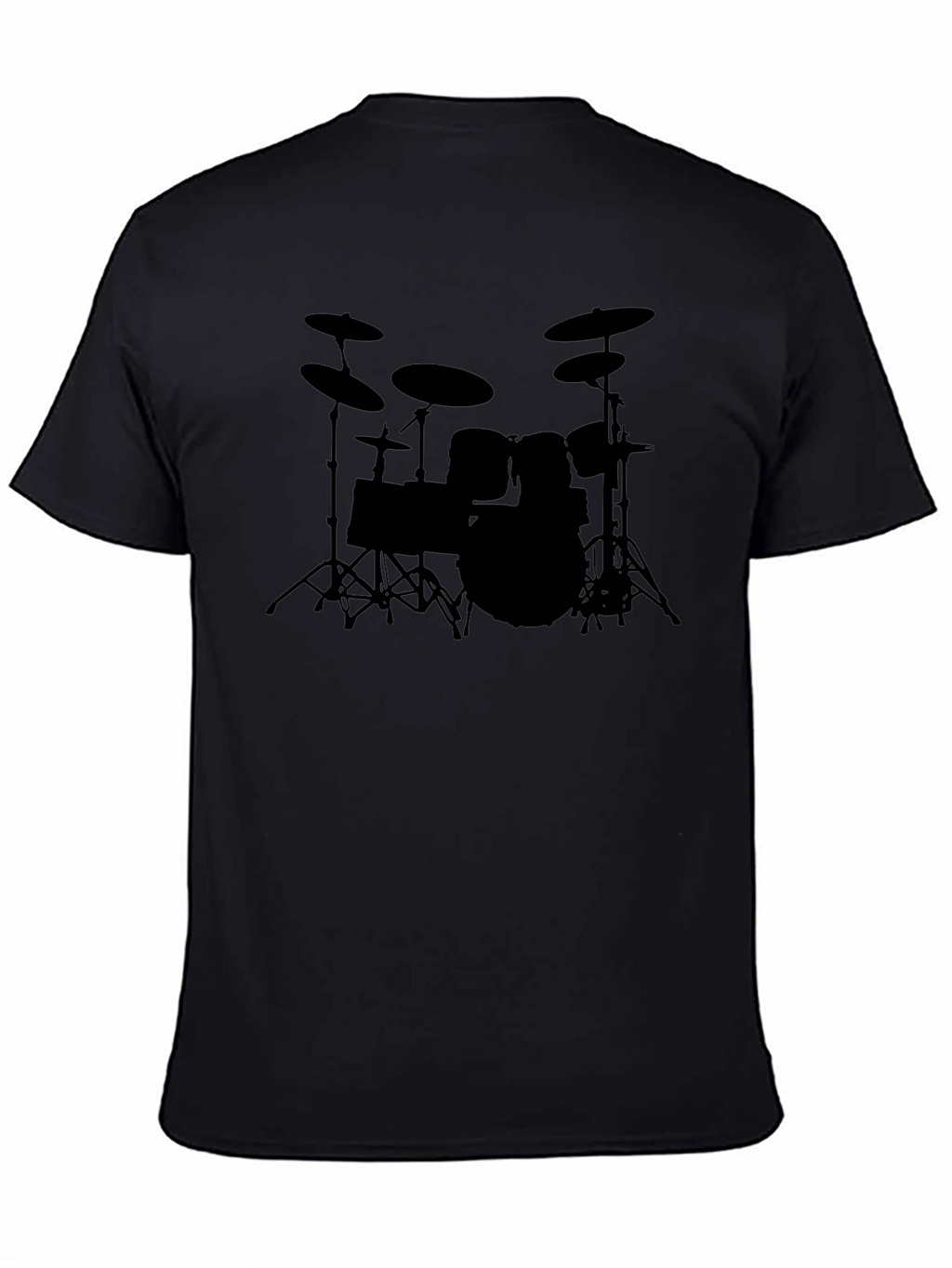 Drum Kit Silhouette Black T-Shirt