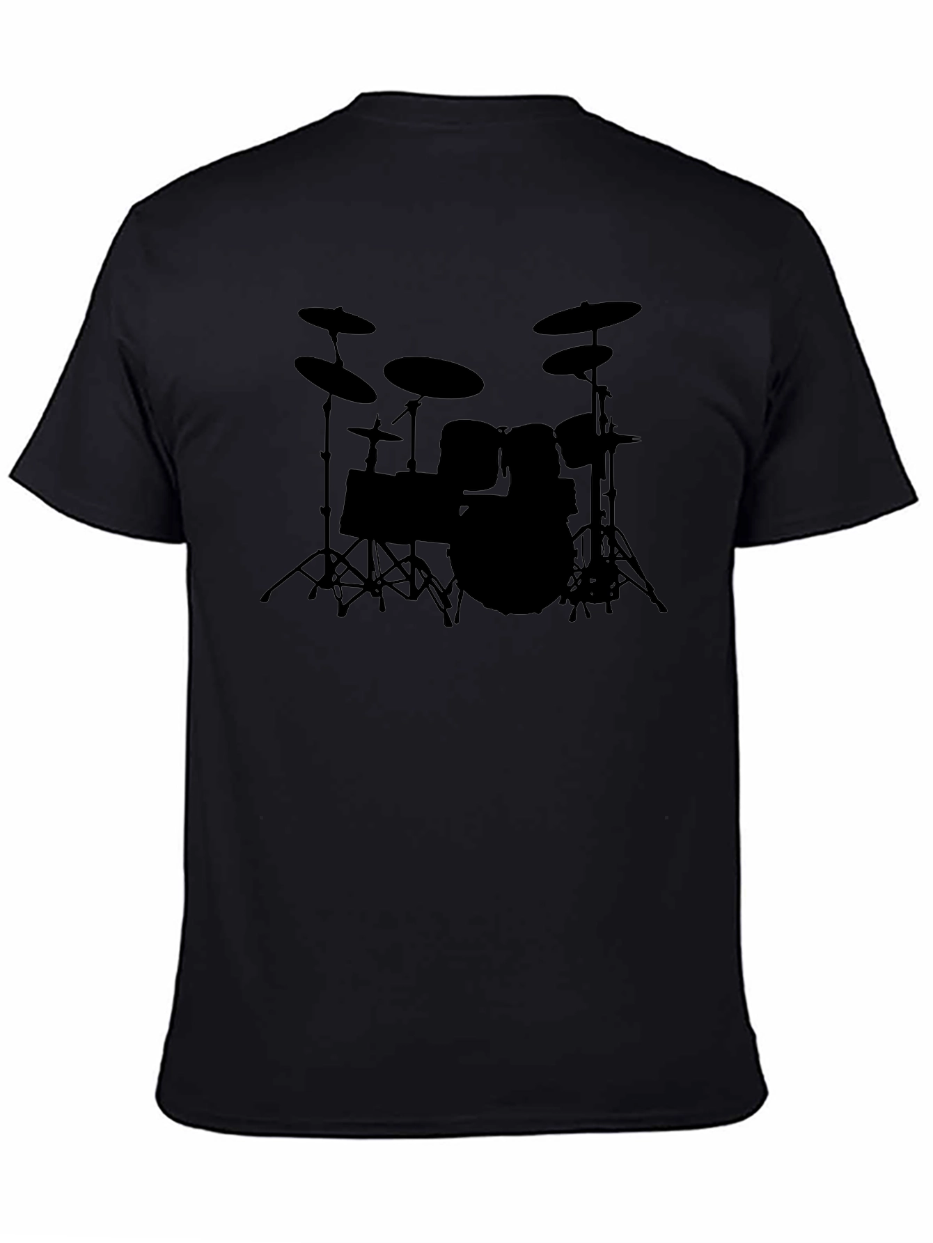 Drum Kit Silhouette Black T-Shirt