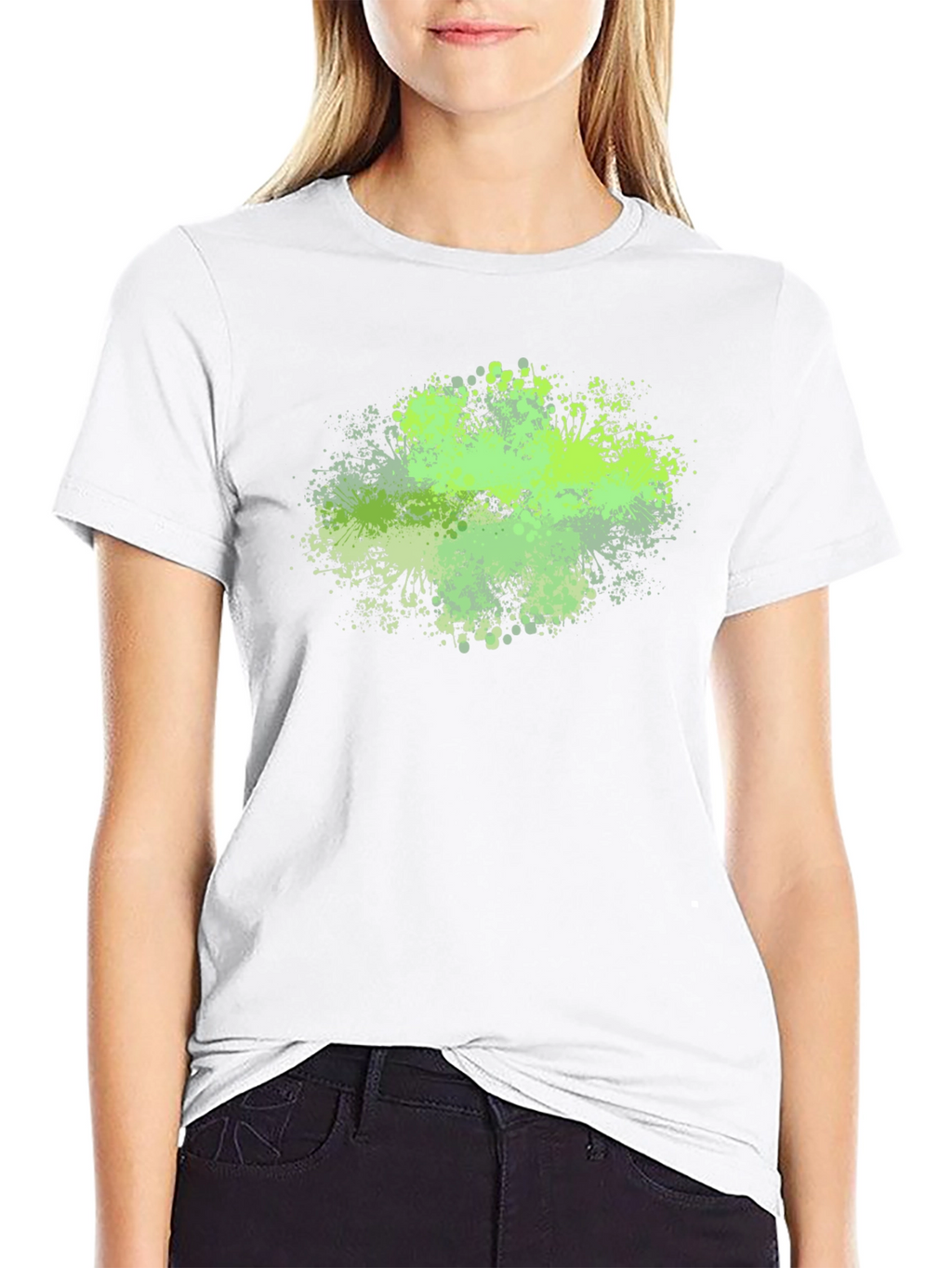 Abstract Green Splatter Graphic Tee