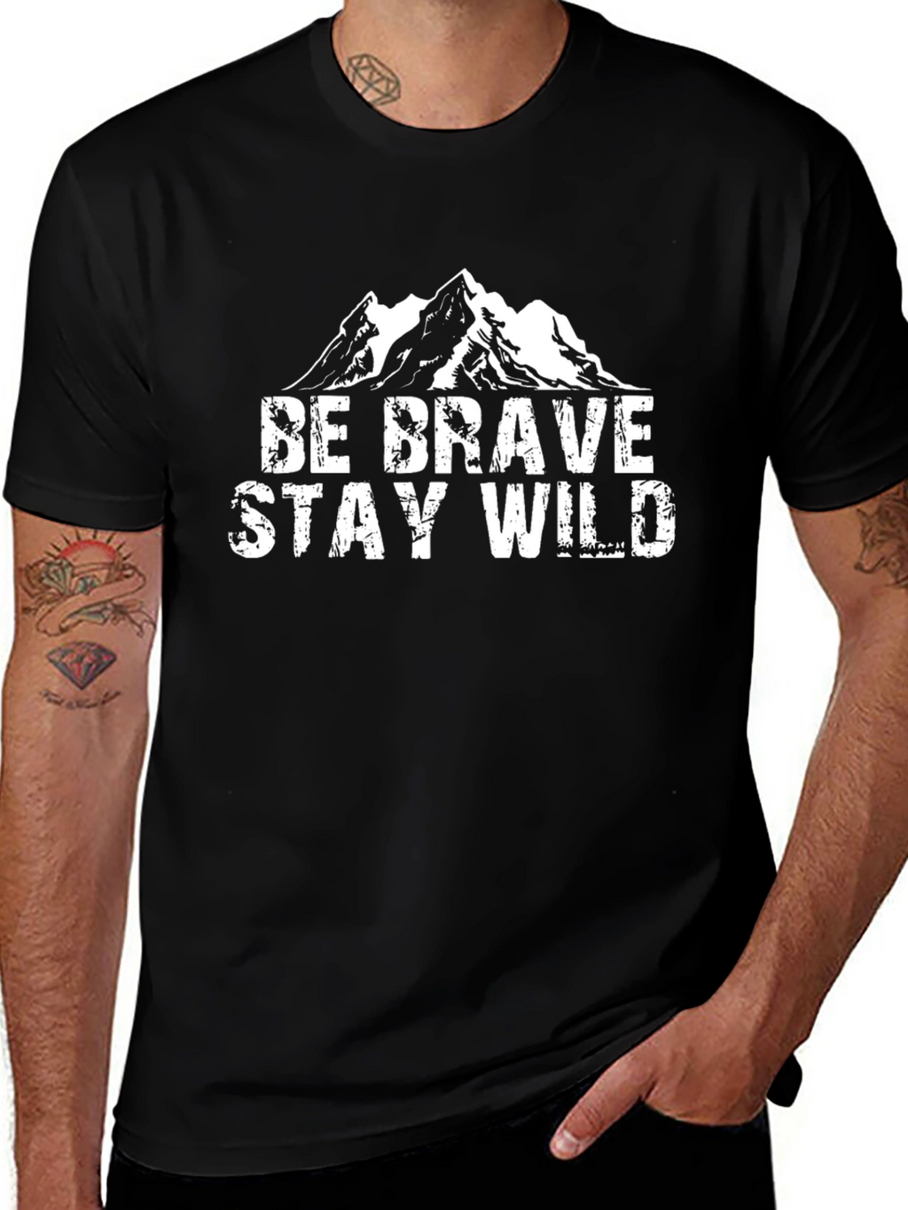 Be Brave Stay Wild Mountain Graphic Tee