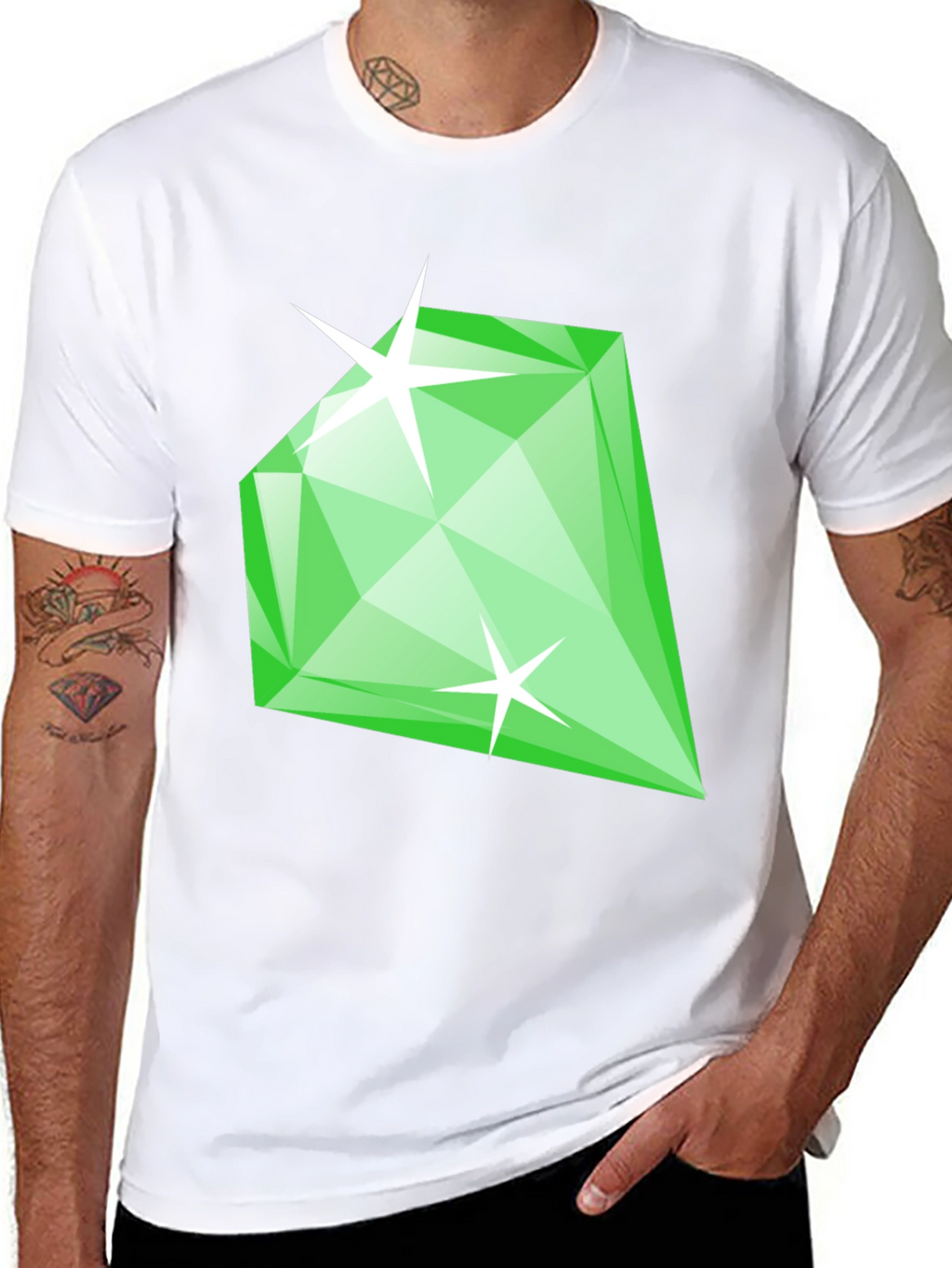 Emerald Green Diamond Gemstone Graphic T-Shirt