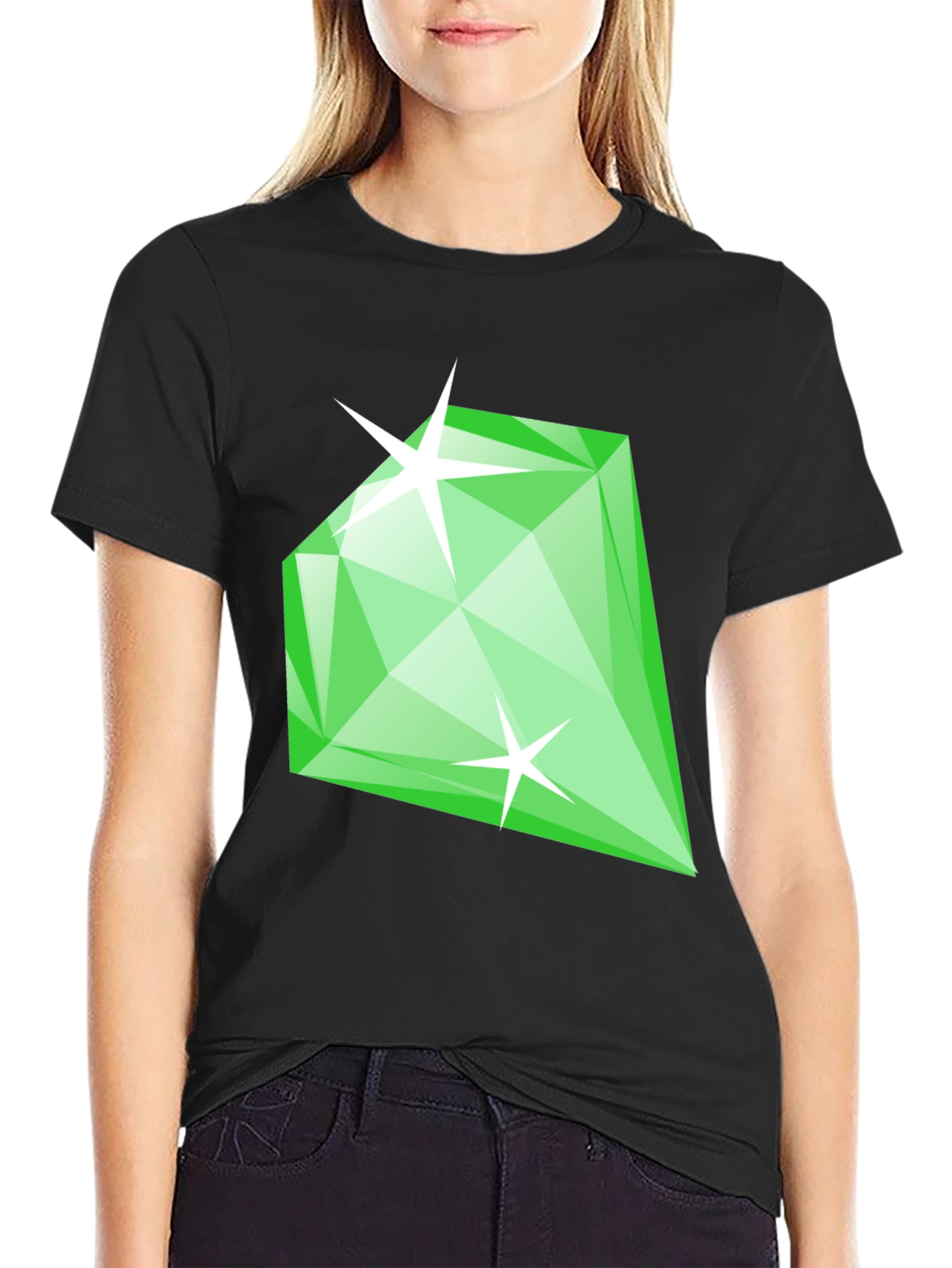 Emerald Green Diamond Gemstone Graphic T-Shirt