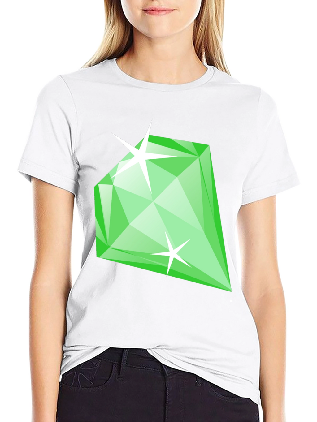 Emerald Green Diamond Gemstone Graphic T-Shirt