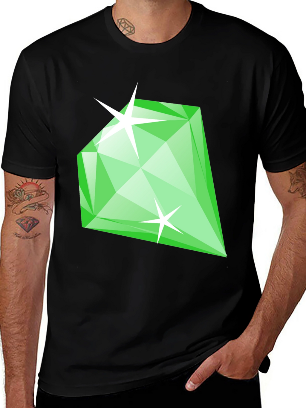Emerald Green Diamond Gemstone Graphic T-Shirt