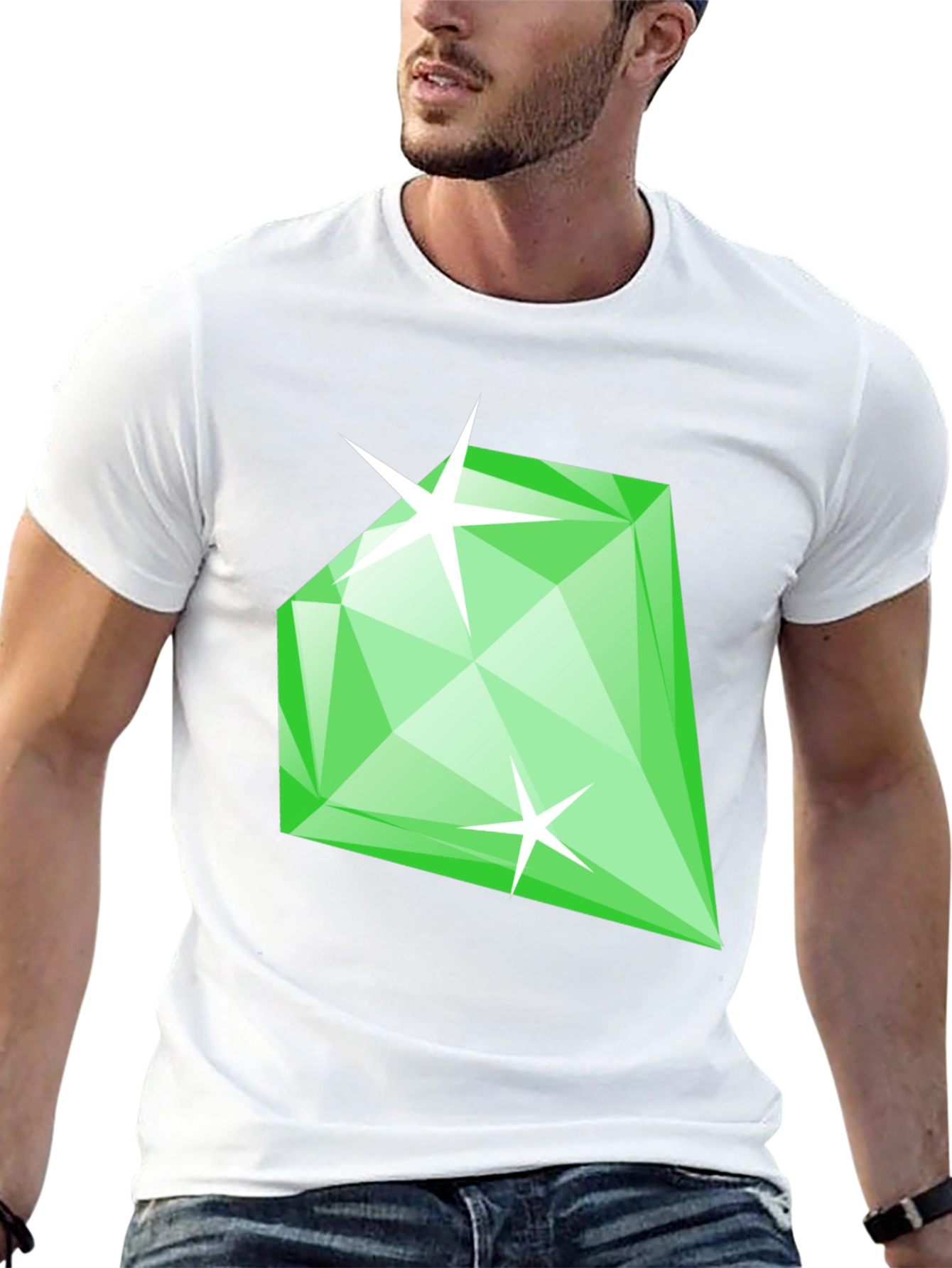 Emerald Green Diamond Gemstone Graphic T-Shirt
