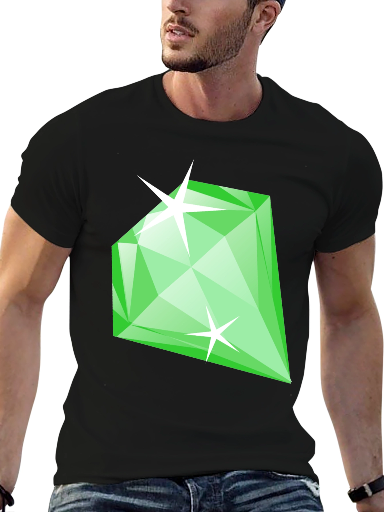 Emerald Green Diamond Gemstone Graphic T-Shirt