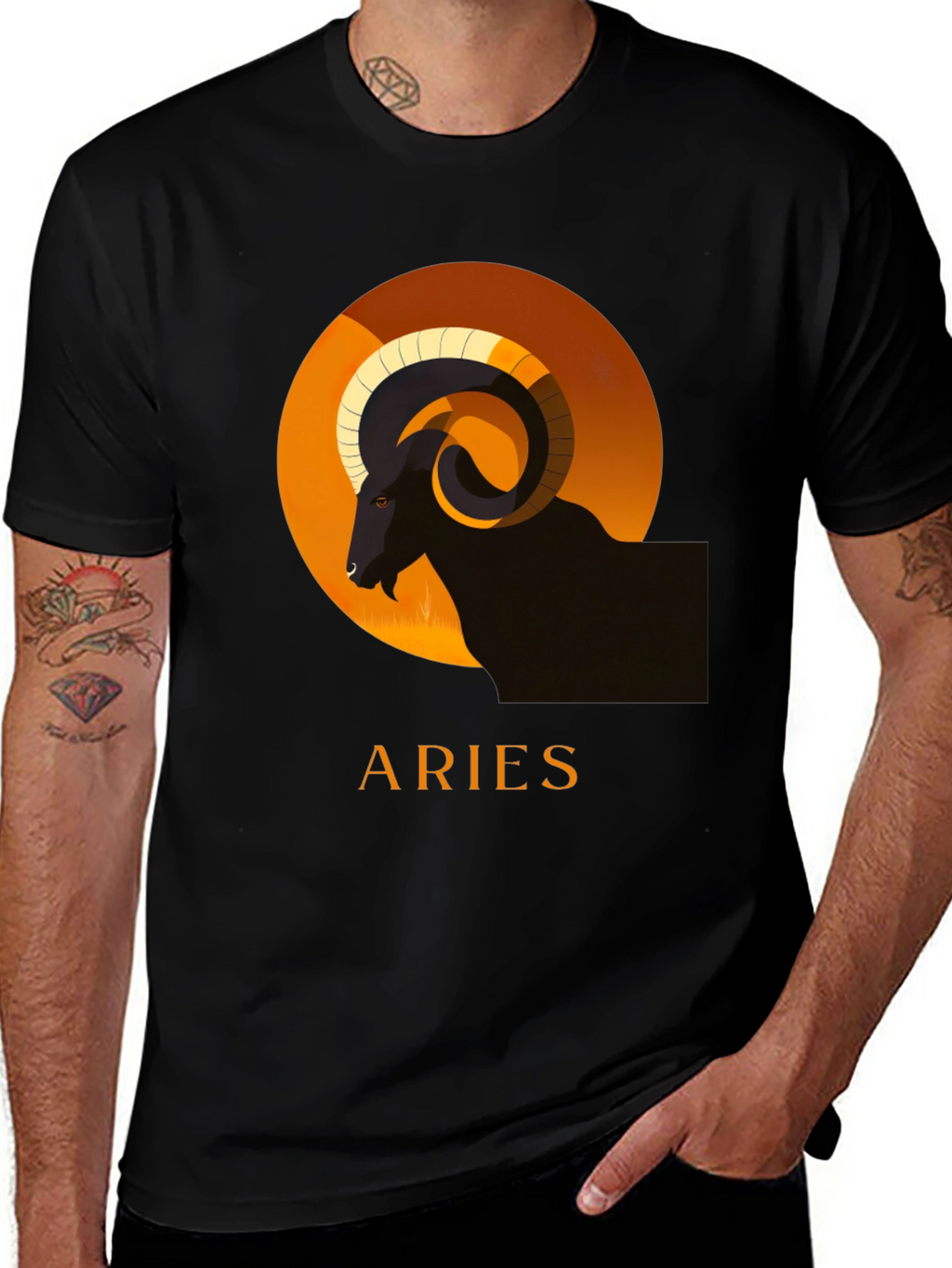 Aries Zodiac T-Shirt - Black Graphic Tee
