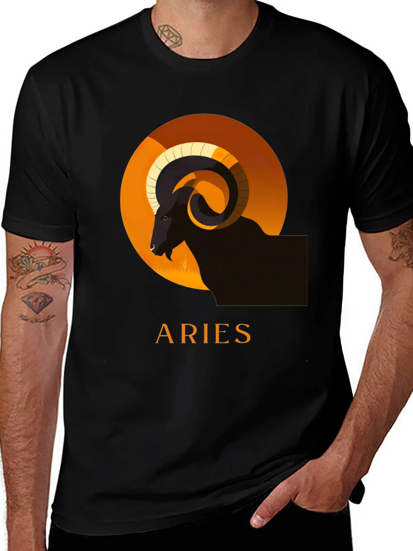 Aries Zodiac T-Shirt - Black Graphic Tee