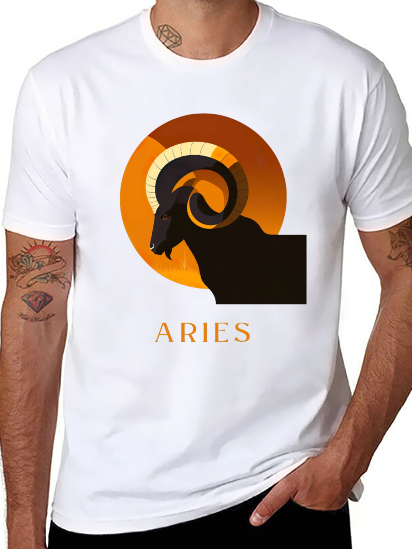 Aries Zodiac T-Shirt - Black Graphic Tee