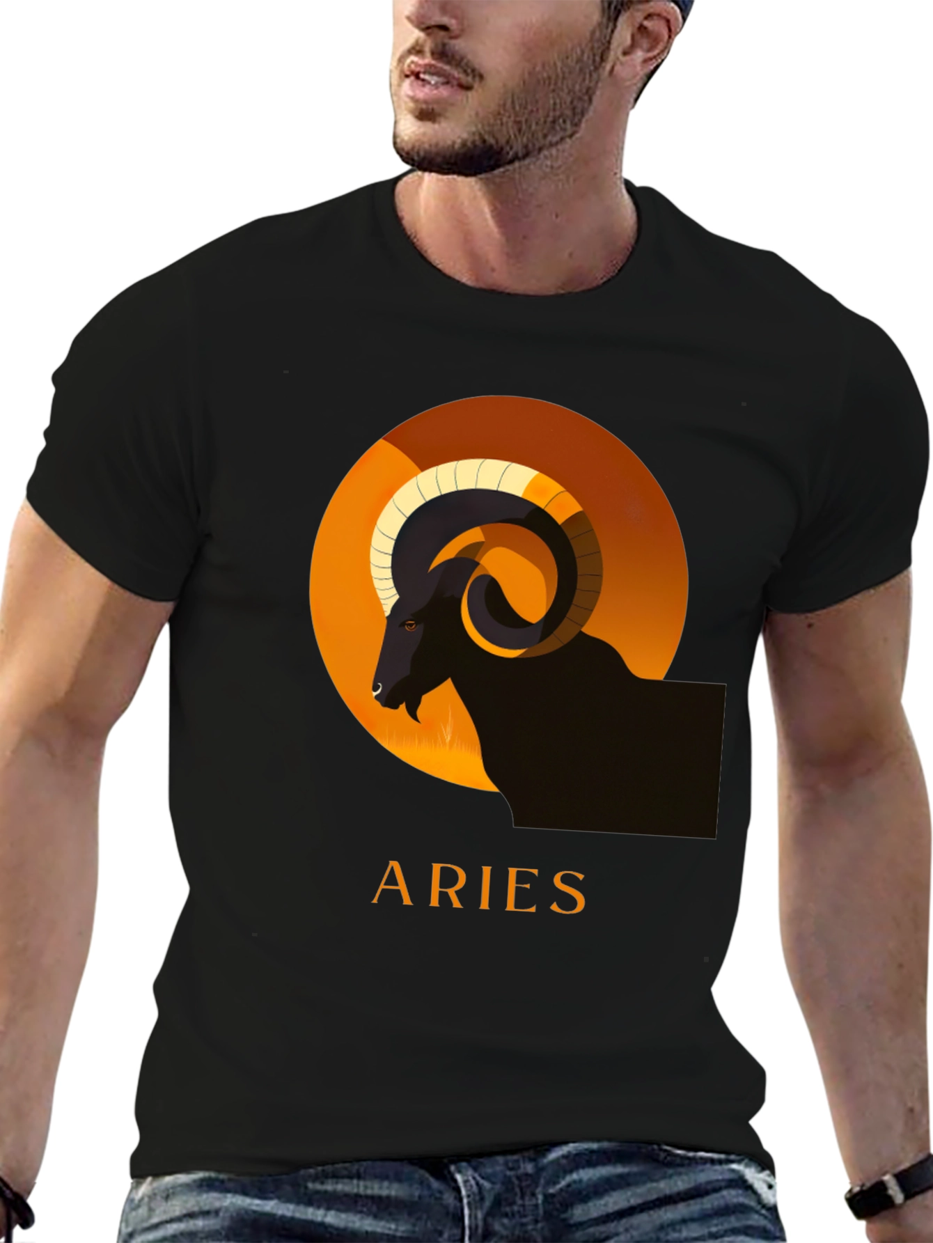 Aries Zodiac T-Shirt - Black Graphic Tee
