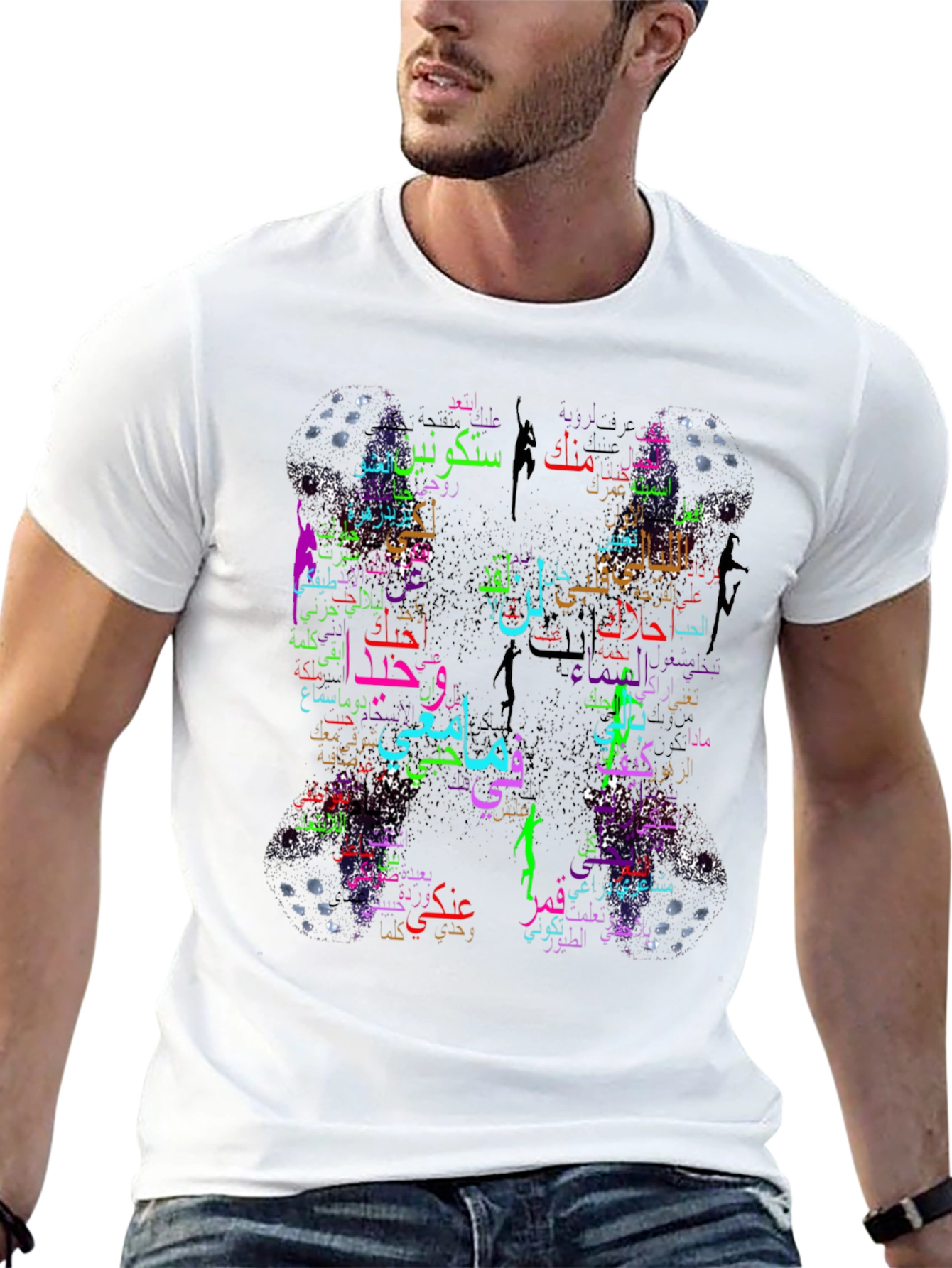 Arabic Script Design Black T-Shirt