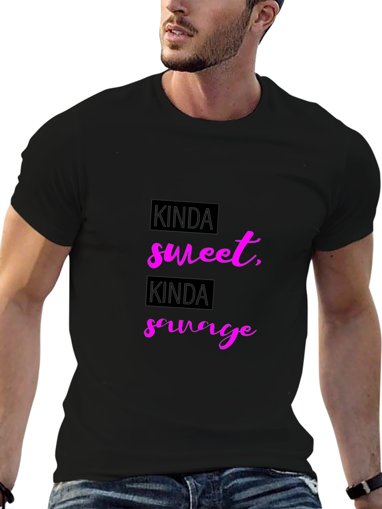 Kinda Sweet Kinda Savage Black Graphic Tee