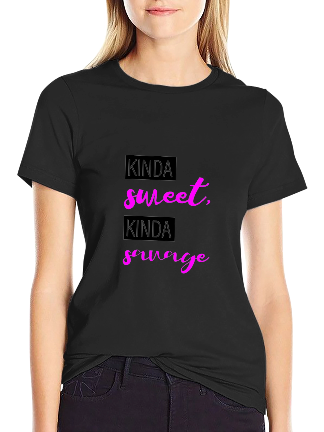 Kinda Sweet Kinda Savage Black Graphic Tee
