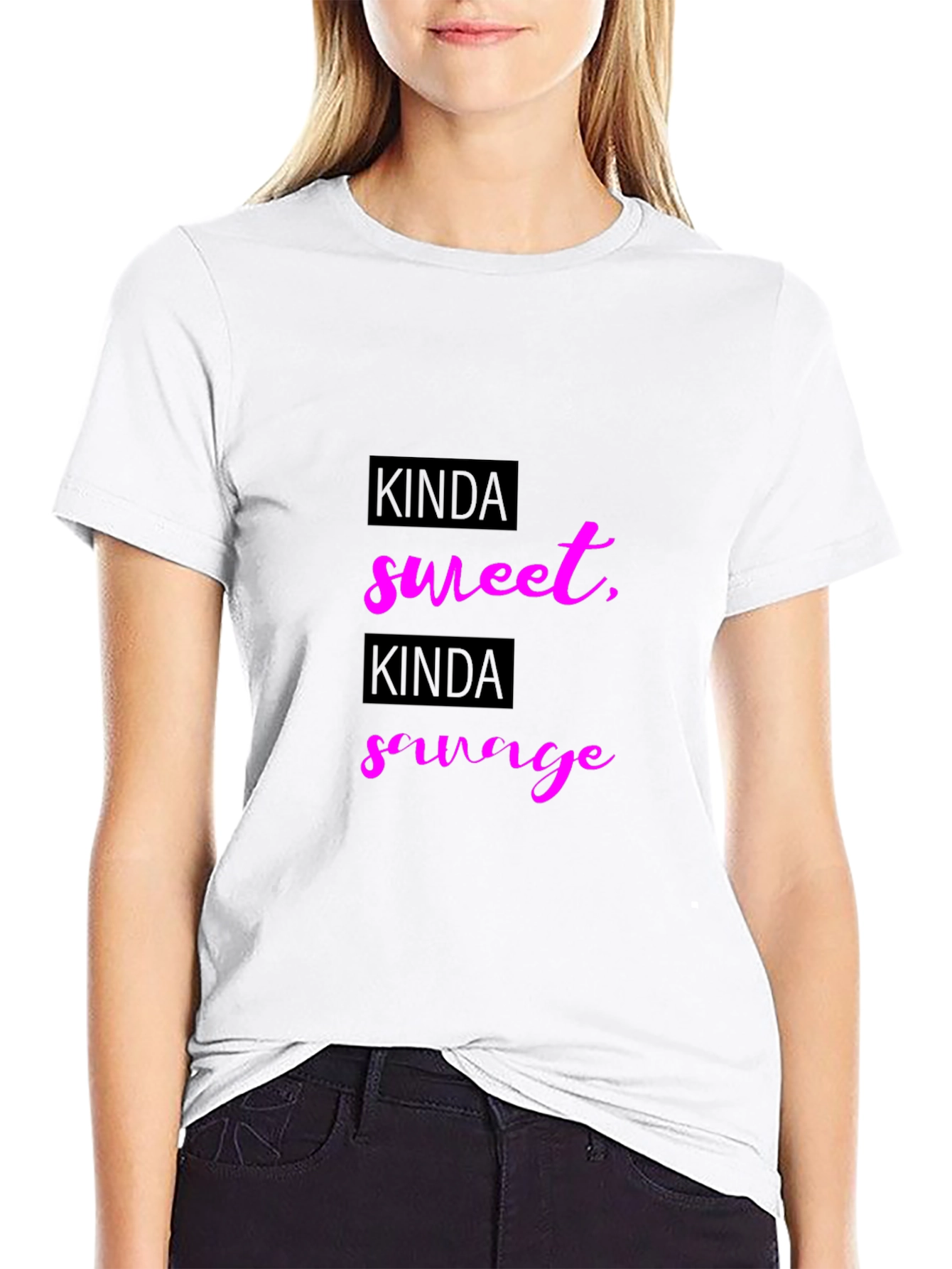 Kinda Sweet Kinda Savage Black Graphic Tee
