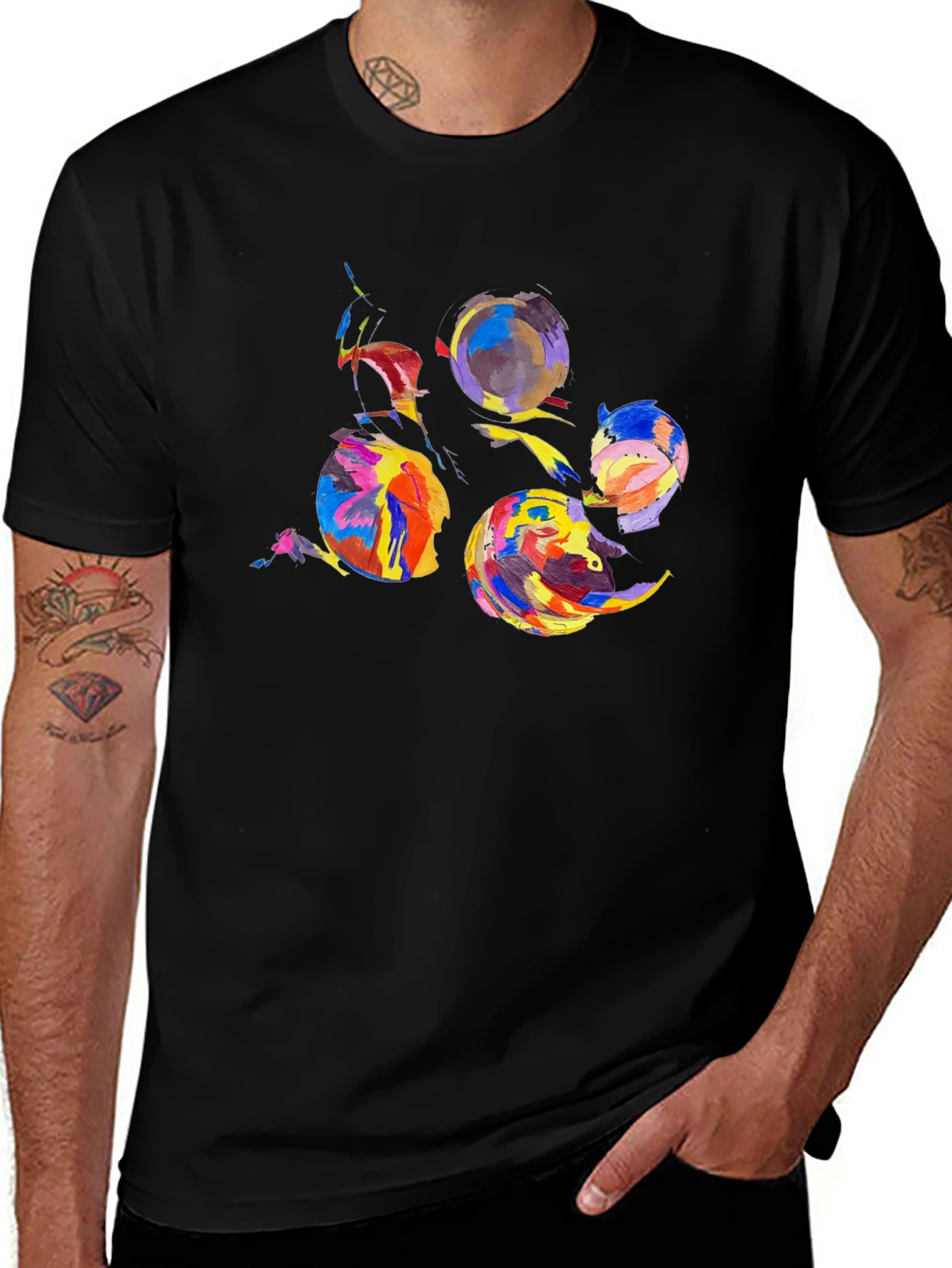 Abstract Art Graphic Black T-Shirt