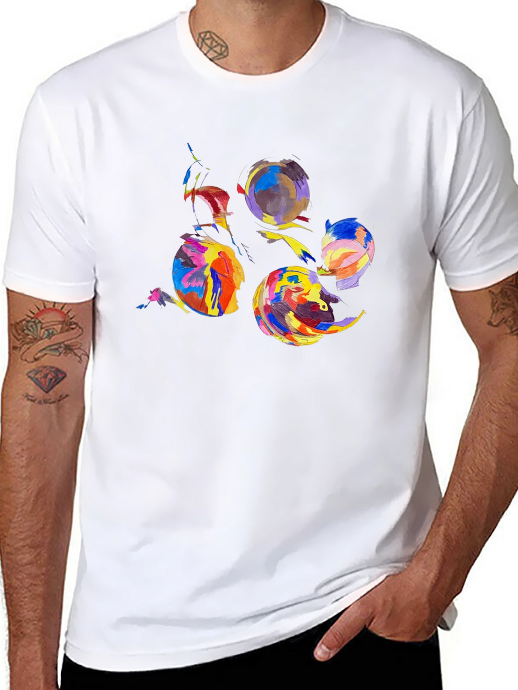 Abstract Art Graphic Black T-Shirt