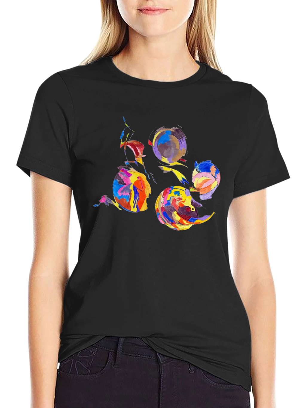 Abstract Art Graphic Black T-Shirt