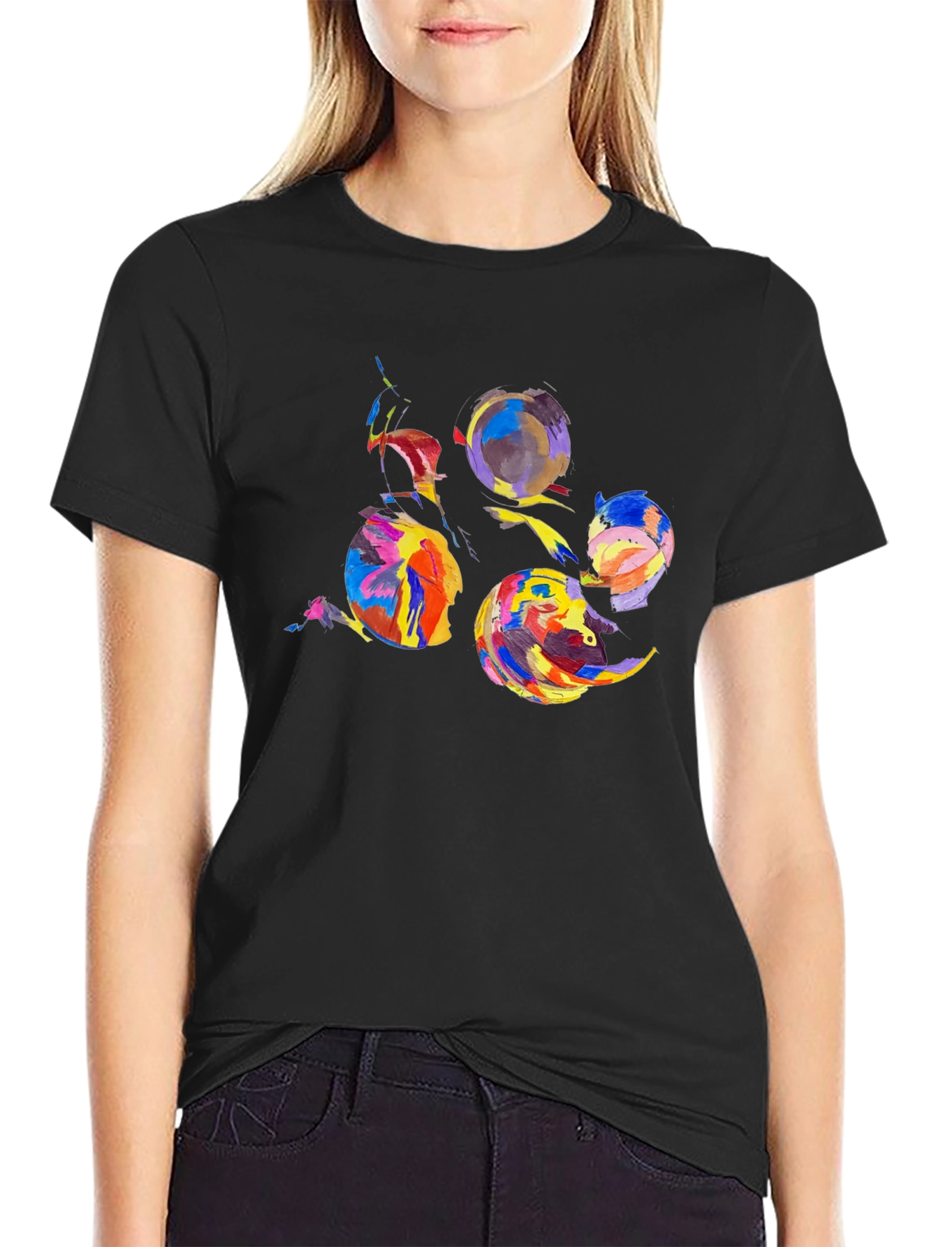 Abstract Art Graphic Black T-Shirt