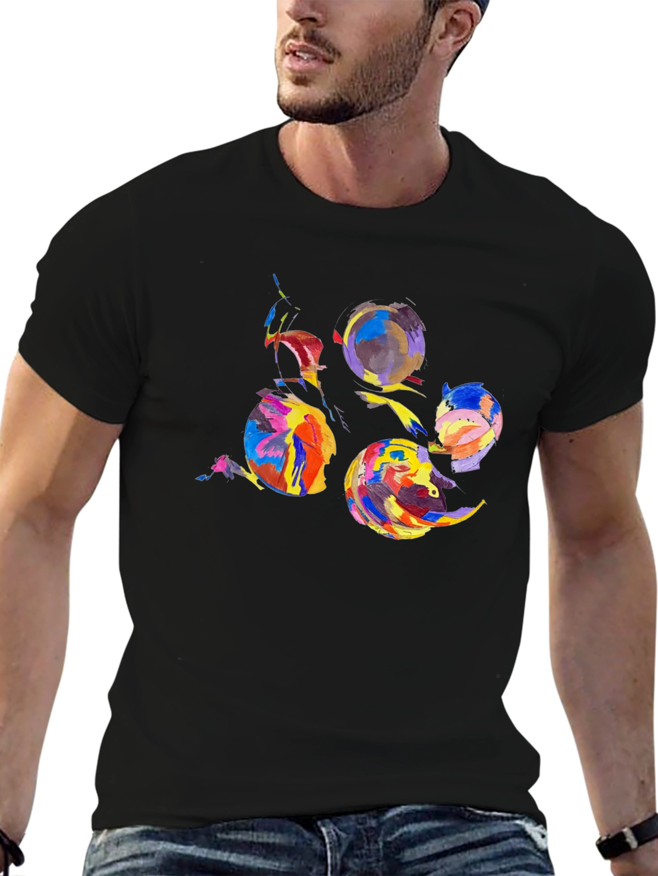 Abstract Art Graphic Black T-Shirt
