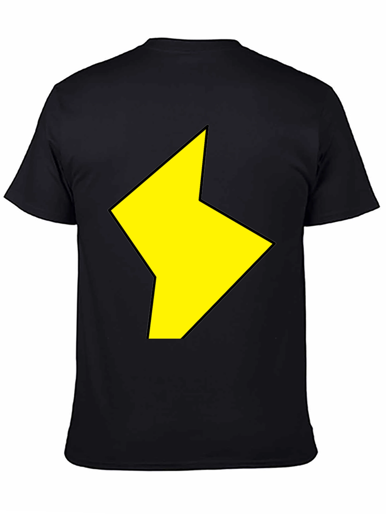 Black T-Shirt with Yellow Lightning Bolt Design