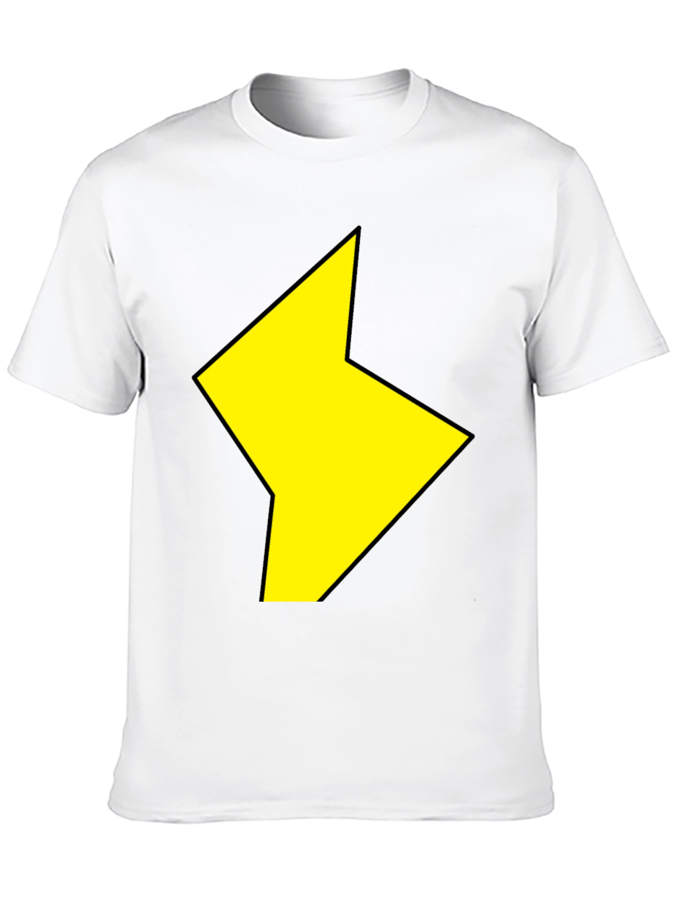 Black T-Shirt with Yellow Lightning Bolt Design