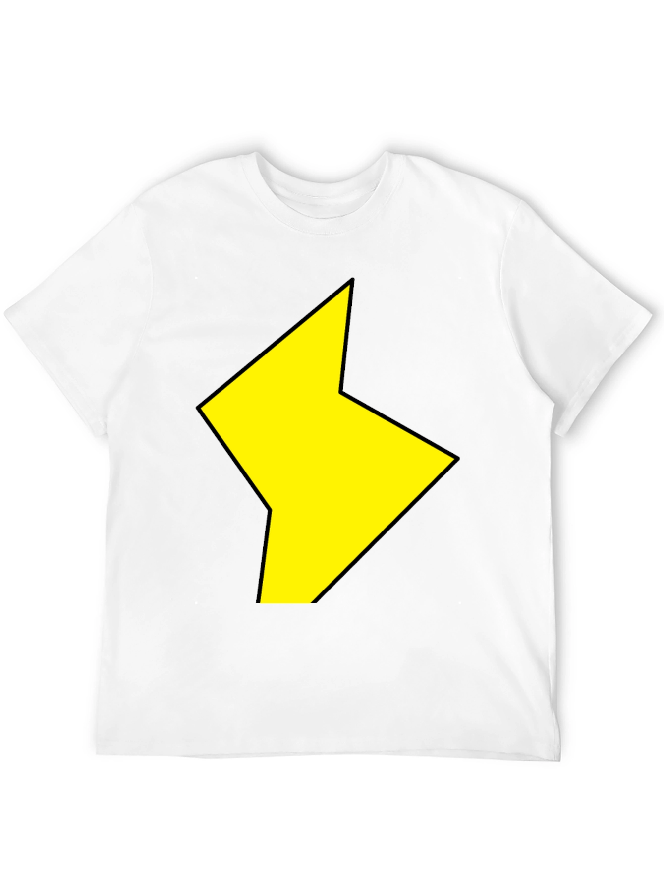 Black T-Shirt with Yellow Lightning Bolt Design