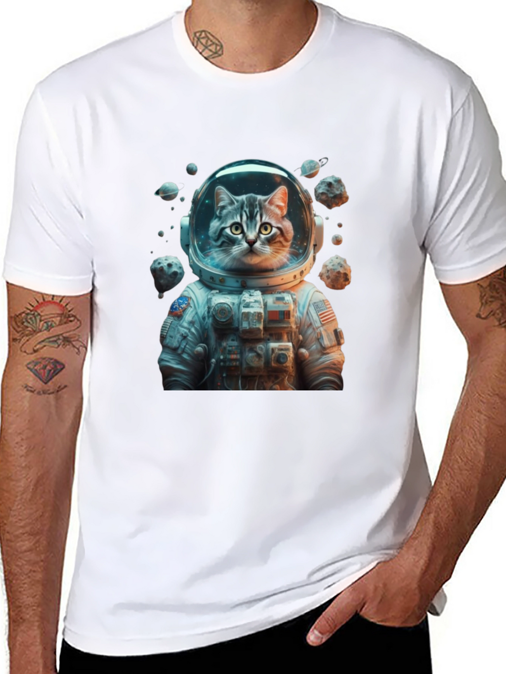 Astronaut Cat T-Shirt - Space Adventure Tee