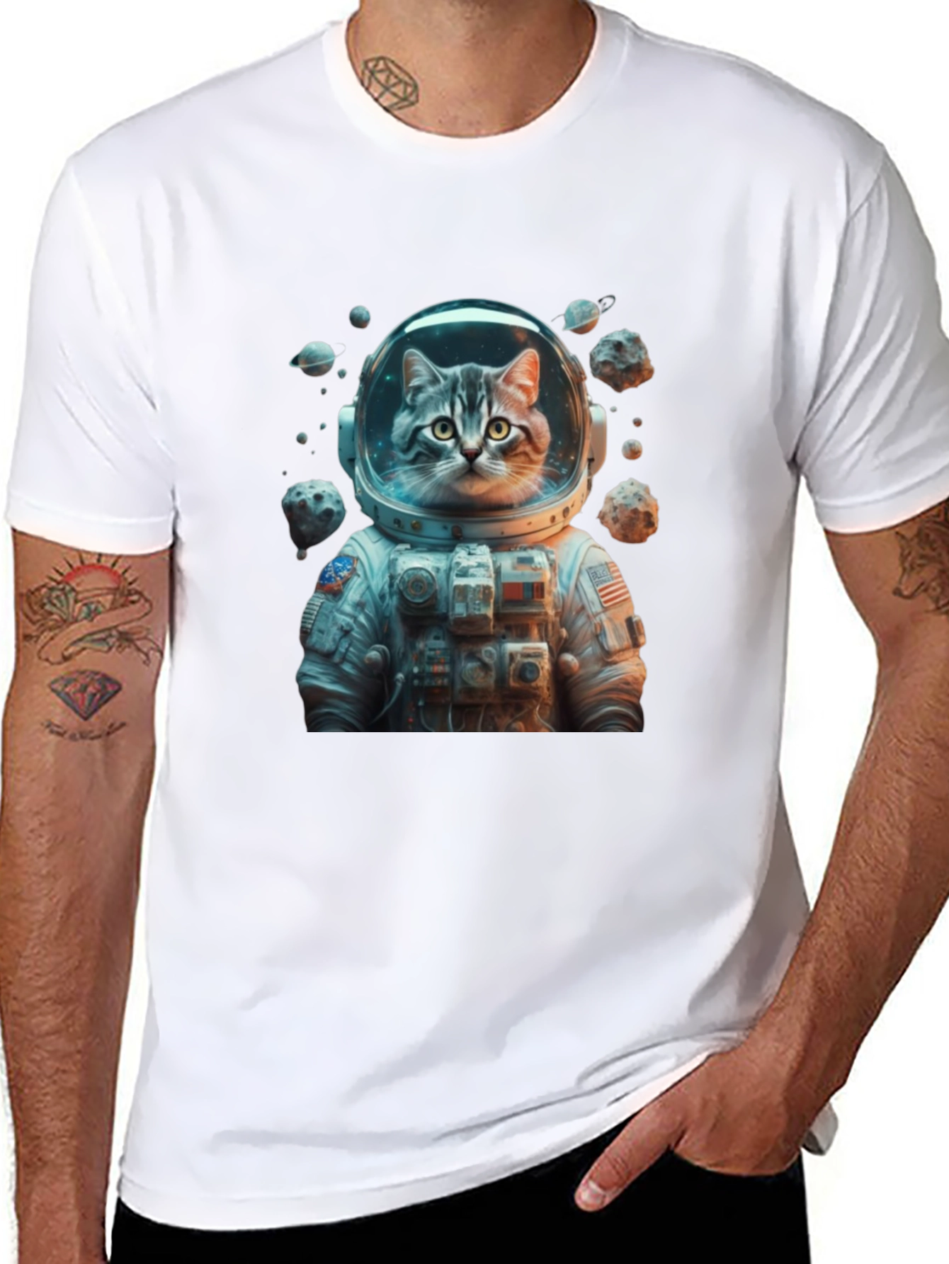 Astronaut Cat T-Shirt - Space Adventure Tee