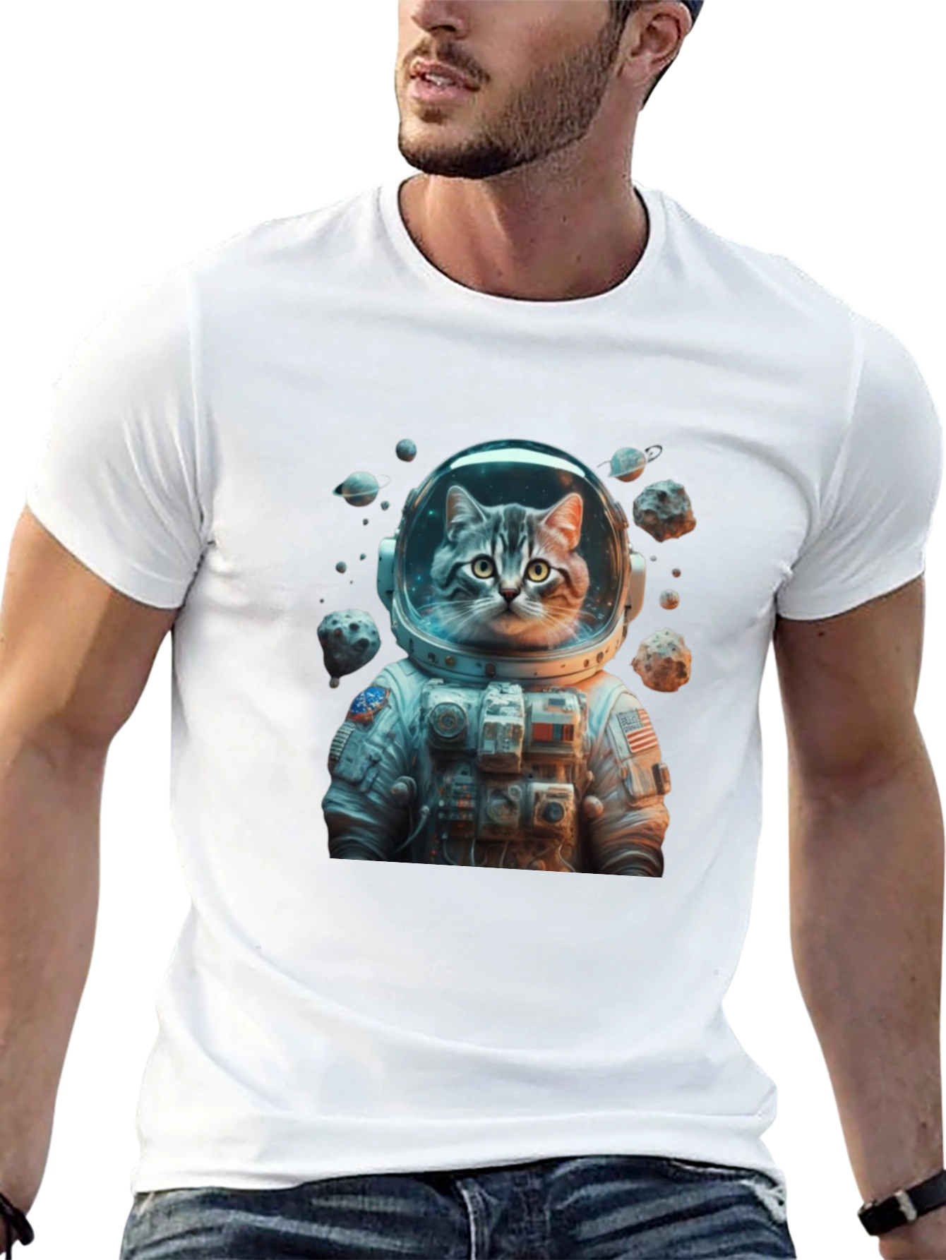 Astronaut Cat T-Shirt - Space Adventure Tee