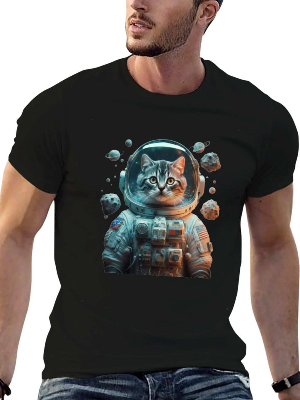 Astronaut Cat T-Shirt - Space Adventure Tee