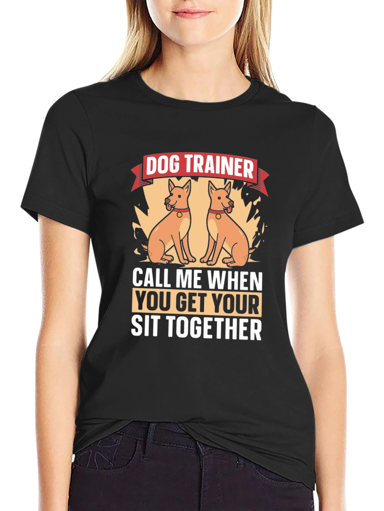 Dog Trainer T-Shirt - Funny Sit Together Tee