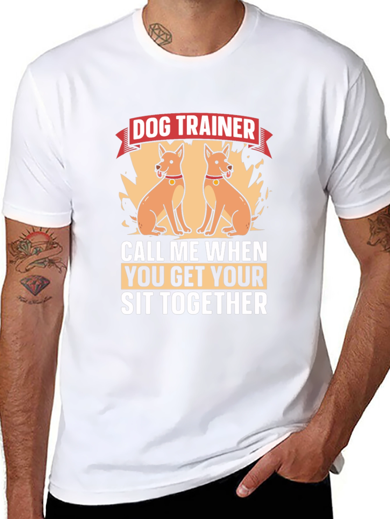 Dog Trainer T-Shirt - Funny Sit Together Tee