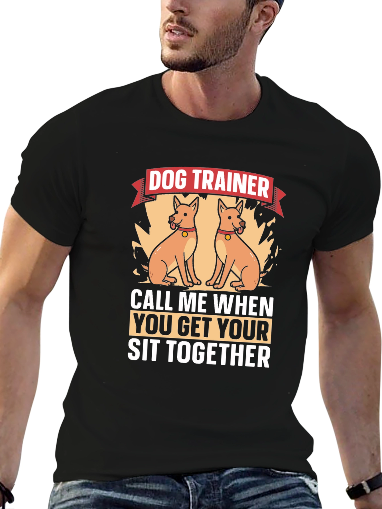 Dog Trainer T-Shirt - Funny Sit Together Tee