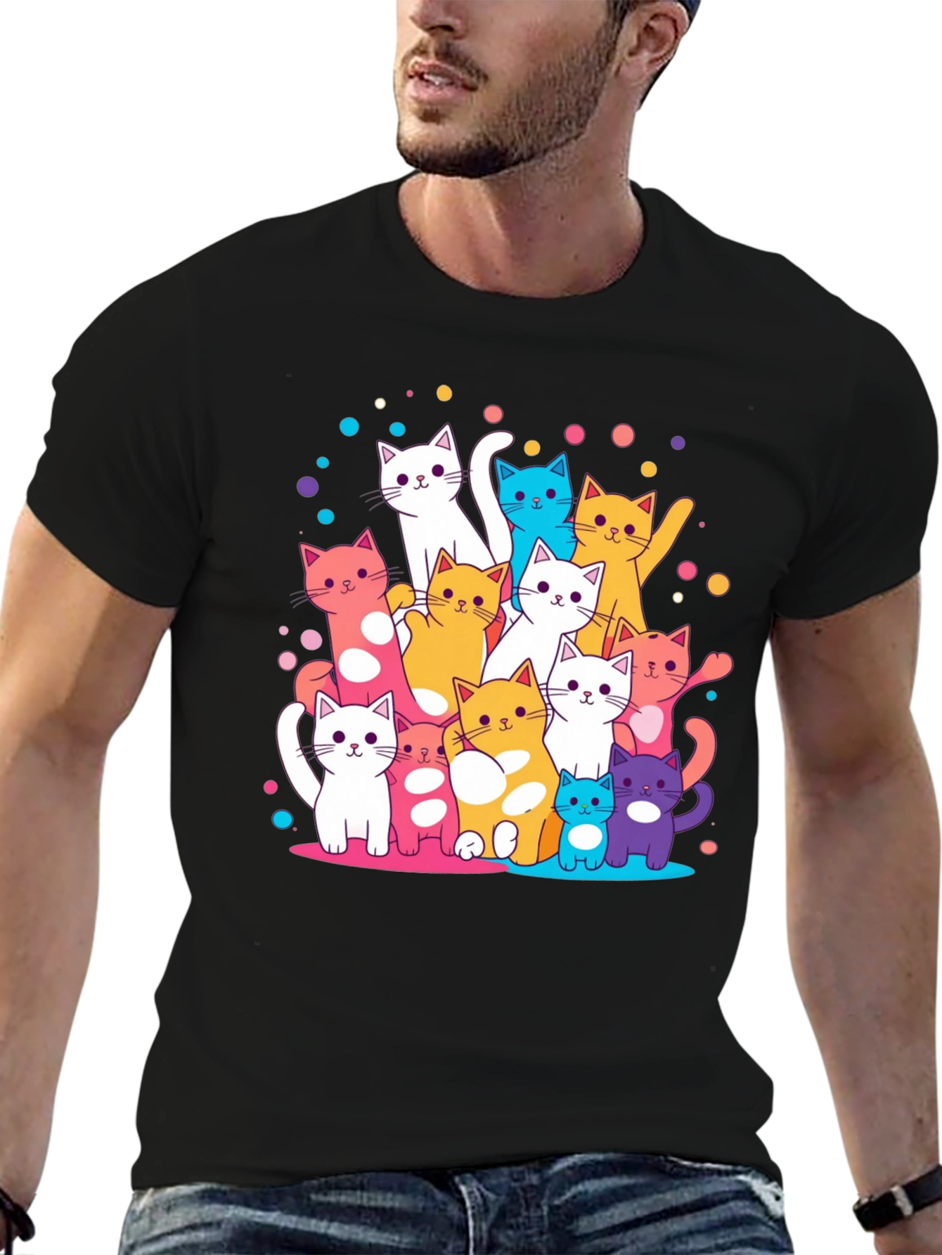 Colorful Cats Graphic T-Shirt