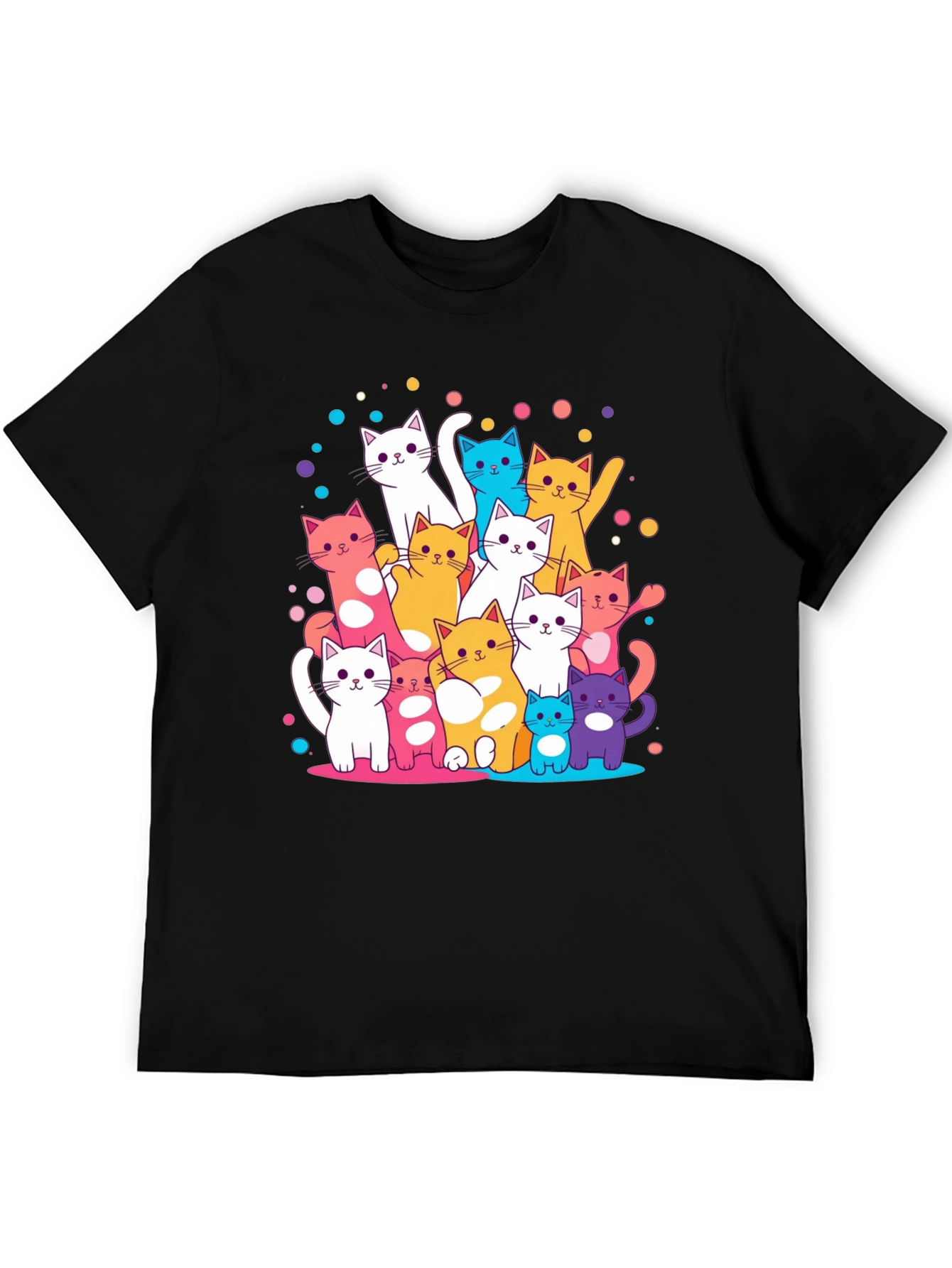 Colorful Cats Graphic T-Shirt