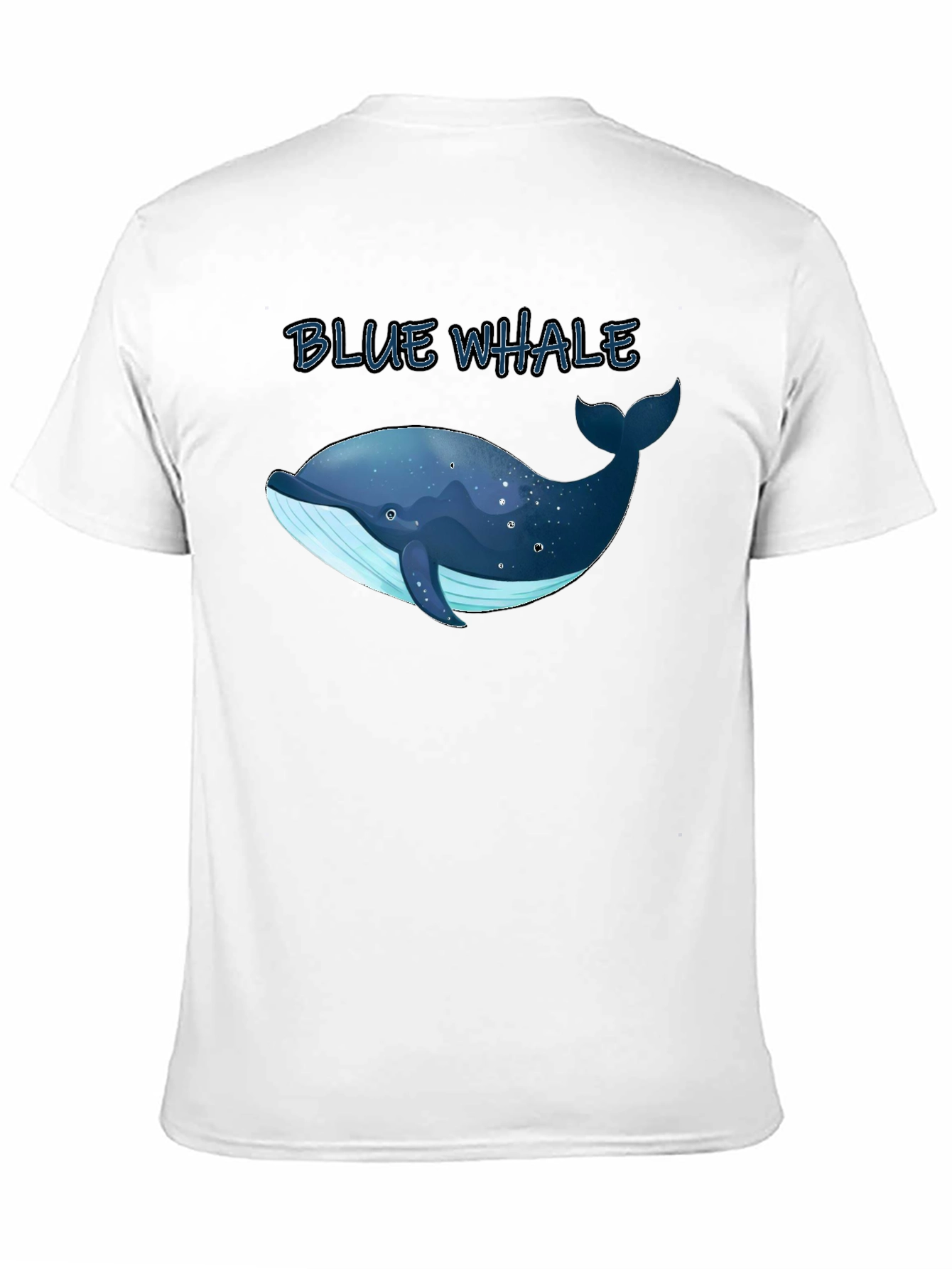 Blue Whale Graphic Tee - Black Cotton T-Shirt